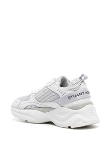 Stuart Weitzman logo-patch mesh chunky sneakers - Grijs