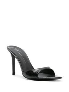 Giuseppe Zanotti Intriigo 90mm crocodile-embossed mules - Zwart