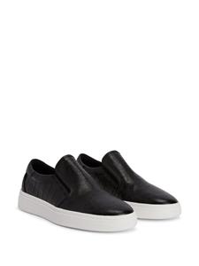 Giuseppe Zanotti Sneakers met krokodillen-reliëf - Zwart