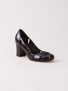 Sarah Chofakian pumps met chunky hak - Zwart