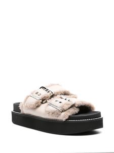 GANNI buckled platform sandals - Beige