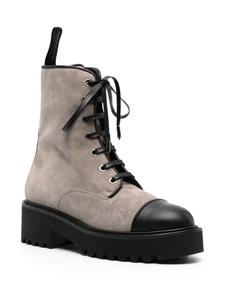 Aquazzura Desert suede lace-up boots - Grijs