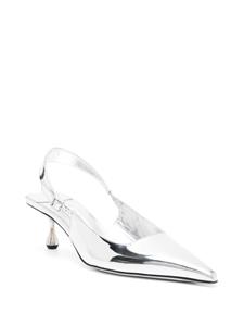 Jimmy Choo Amel 50mm metallic-leather pumps - Zilver