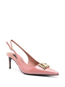 Dolce & Gabbana 65mm logo-plaque patent pumps - Roze