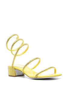 René Caovilla Cleo 40mm rhinestone-embellished sandals - Geel
