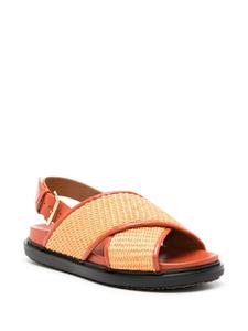 Marni Fussbet leather-trim raffia sandals - Oranje