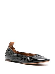 Lanvin patent leather ballerina shoes - Zwart