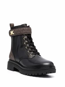 Michael Kors Combat boots met monogramprint - Zwart