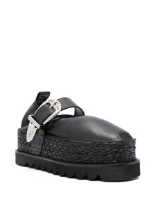 Toga Pulla Ballerina's met plateauzool - AJ1314 - BLACK SOFT LEATHER