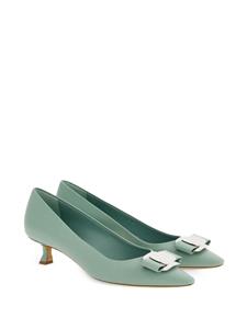 Ferragamo New Vara 40mm leather pumps - Groen