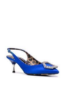 Philipp Plein Crystal Hexagon leren pumps - Blauw