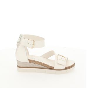 Mjus Sandalen met sleehak in leer