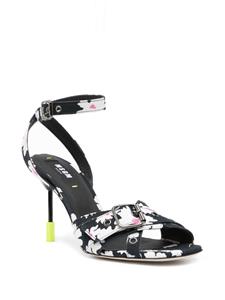 MSGM Sandalen met bloemenprint - Zwart