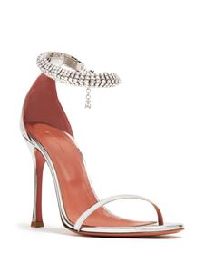 Amina Muaddi Iman 105mm leather sandals - Zilver