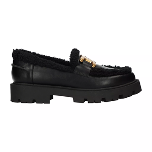 La strada -25% : loafers zwart met bont