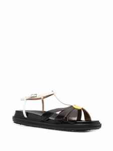 Marni Fussbett sandalen met bloemapplicatie - Zwart