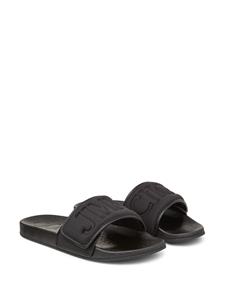 Jimmy Choo Fitz/M logo-debossed slides - Zwart