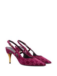 Gucci GG fluwelen slingback pumps - Roze