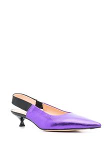 AGL Leren slingback pumps - Paars