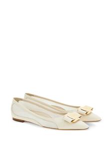 Ferragamo Vara bow leather ballerinas - Wit