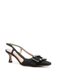 Roberto Festa Atena denim slingback pumps - Zwart