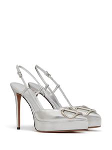 Valentino Garavani MVLogo metallic pumps - Zilver