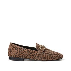 LA REDOUTE COLLECTIONS PLUS Leren loafers met luipaardprint