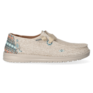 HEYDUDE Instappers Dames Wendy Flora Beige Chambray