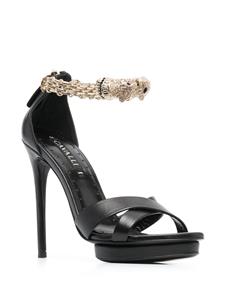 Roberto Cavalli Panther sandalen verfraaid met kristallen - Zwart