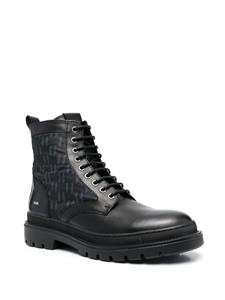 Karl Lagerfeld Outland combat boots met vlakken - Zwart