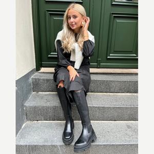 COPENHAGEN SHOES FOLLOW ME - Black (with black stiches) |   |  Long boot |  Dames