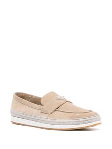 Prada Loafers met logo - Beige