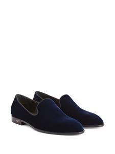 Giuseppe Zanotti Gatien loafers met fluwelen-effect - Blauw