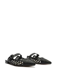 Alexandre Birman Dallas interwoven leather mules - Zwart