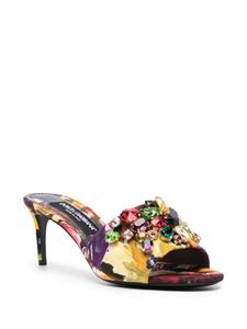 Dolce & Gabbana 70 mm muiltjes verfraaid met juwelen - Zwart