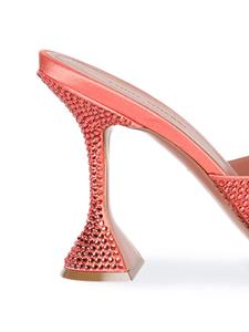 Amina Muaddi Lupita Crystal Slipper 95mm muiltjes - Oranje