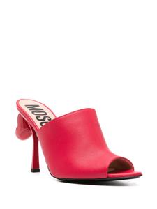 Moschino 100mm leren pumps met hartdetail - Rood