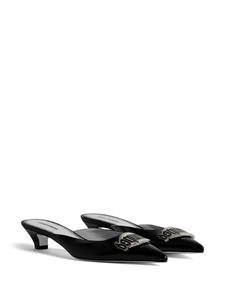 Dsquared2 35 mm leren muiltjes met logoplakkaat - Zwart
