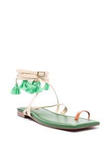 Johanna Ortiz Conversando Con El Viento leren sandalen - Groen