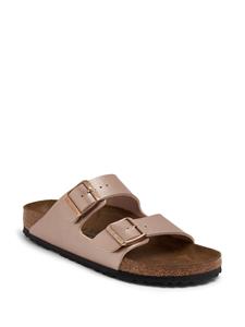 Birkenstock Birko-Flor leren slippers - Goud