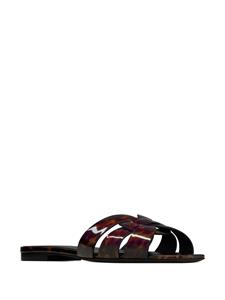 Saint Laurent Tribute slippers met schildpadschild effect - Bruin