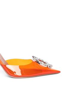 Amina Muaddi Begum Glass Sling 95mm pumps - Oranje