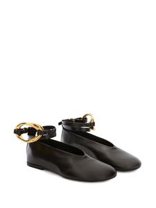 Jil Sander Leren ballerina's - Zwart