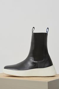 Embassy of Bricks and Logs Damen vegan London Chelsea Boots Schwarz/Creme