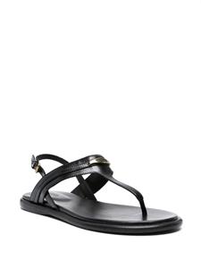 ISABEL MARANT logo-plaque leather slingback sandals - Zwart