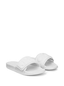 Jimmy Choo Fitz/M slippers met logo-reliëf - Wit