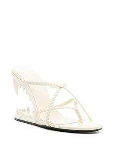 Gcds Morso 110mm leather thong sandals - Geel
