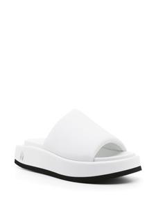 The Attico Mia leather flatform slides - Wit