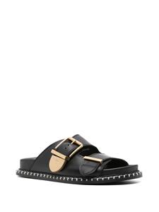 Chloé Rebecca leren slippers - Zwart