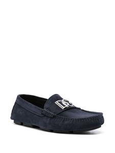 Dolce & Gabbana logo-lettering loafers - Blauw